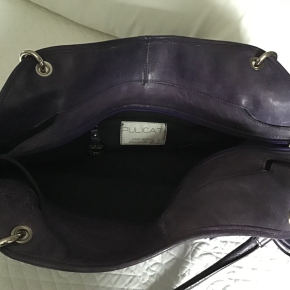 Genuine Leather, Italian  Pulicati Purple Purse - Picture 7 of 10